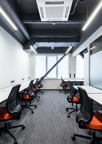 Sustainable office interiors using natural lighting and eco-friendly materials